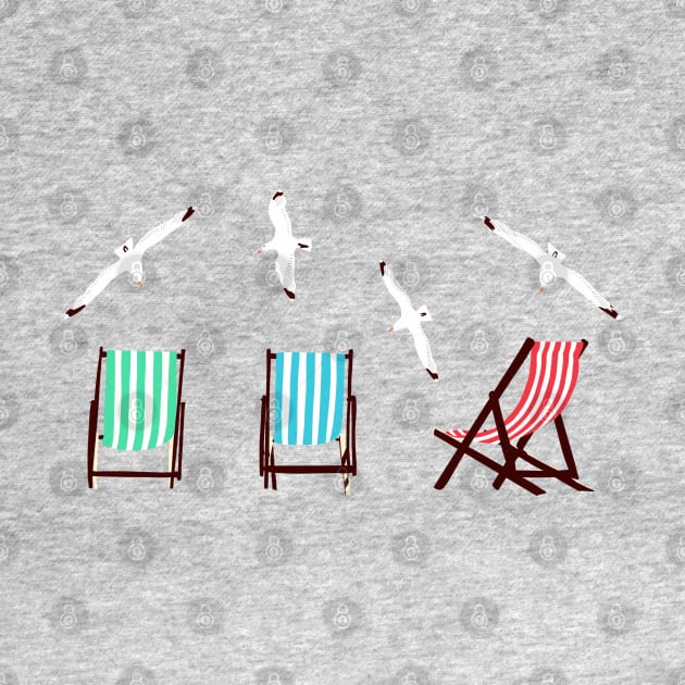 Summer, lounge chairs in the beach by Mimie20